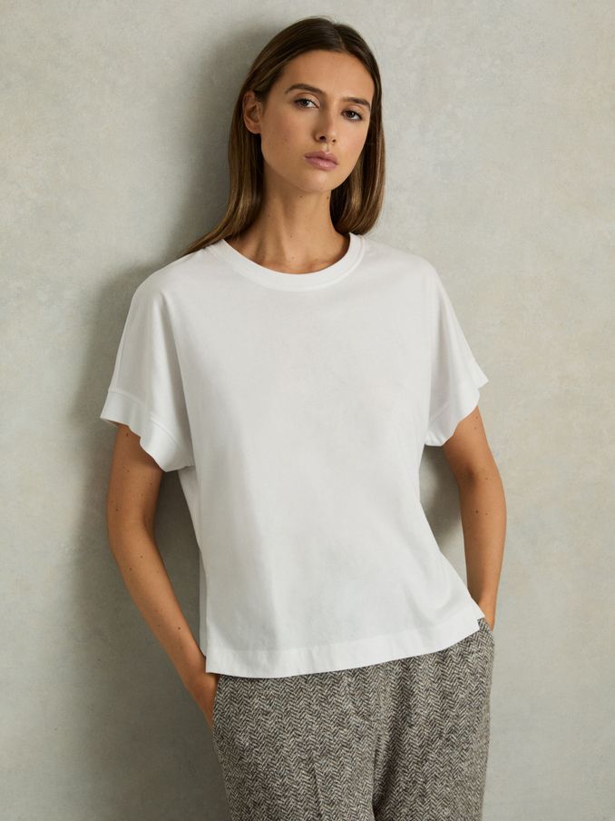 Cotton Crew Neck T-Shirt in White (N96797) | CA$45