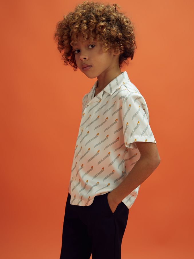 3-9 yrs McLaren F1 Monte Carlo Cuban Kraag Shirt in Wit Multi (N97344) | € 42