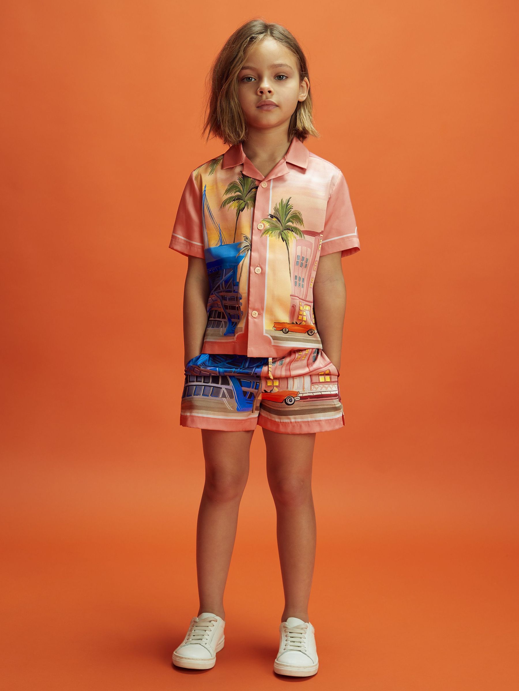 Senior McLaren F1 Miami Drawstring Shorts in Pink Multi (N97345) | $65