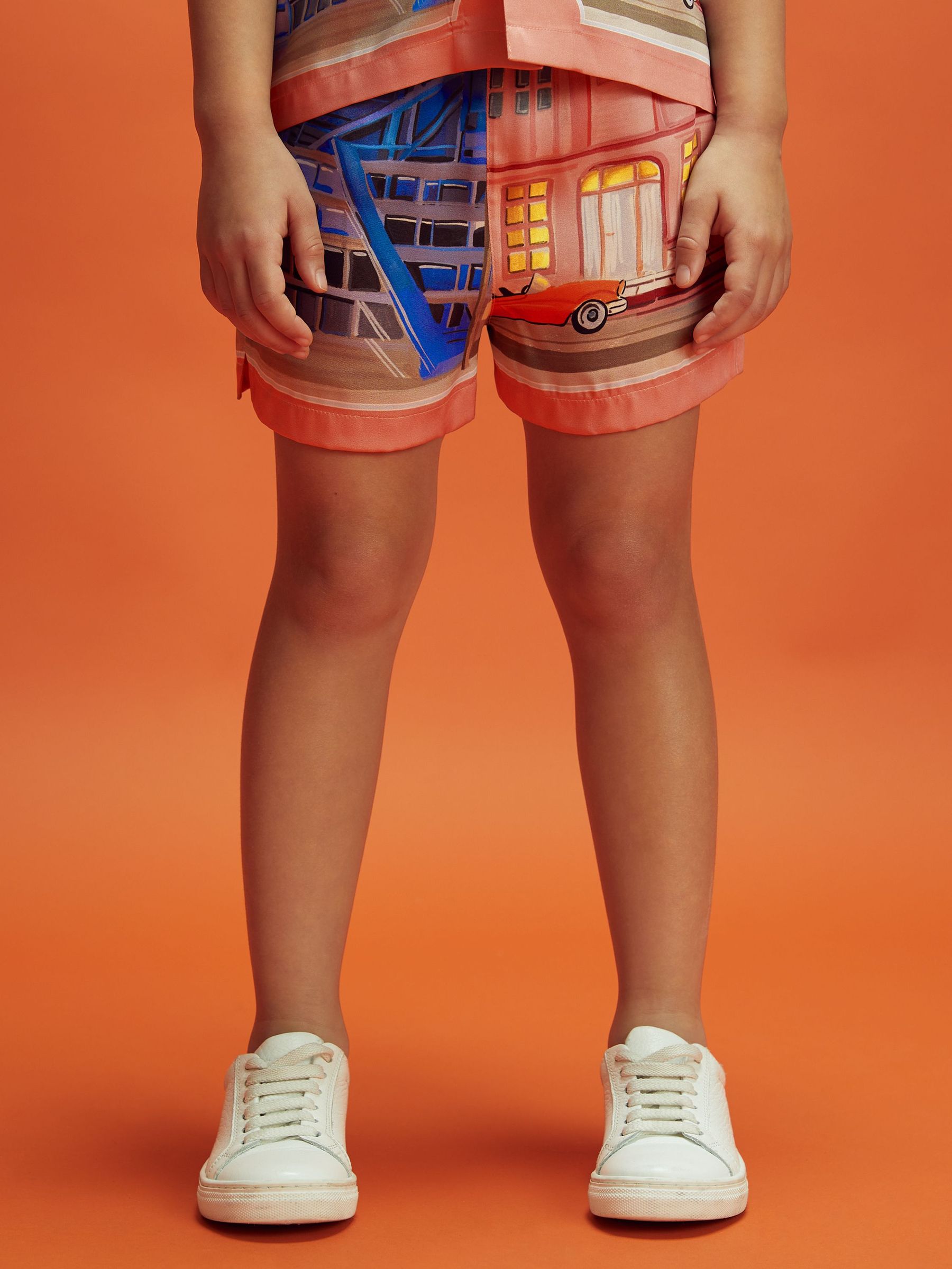 Junior McLaren F1 Miami Drawstring Shorts in Pink Multi (N97357) | €50