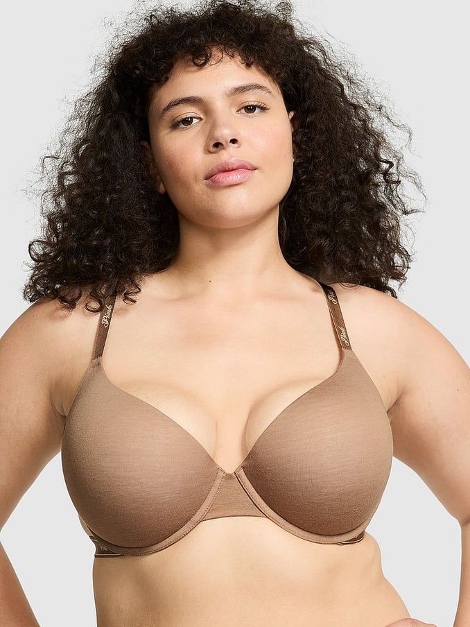 Brown Latte Push Up Cotton Logo Bra (N97411) | €12