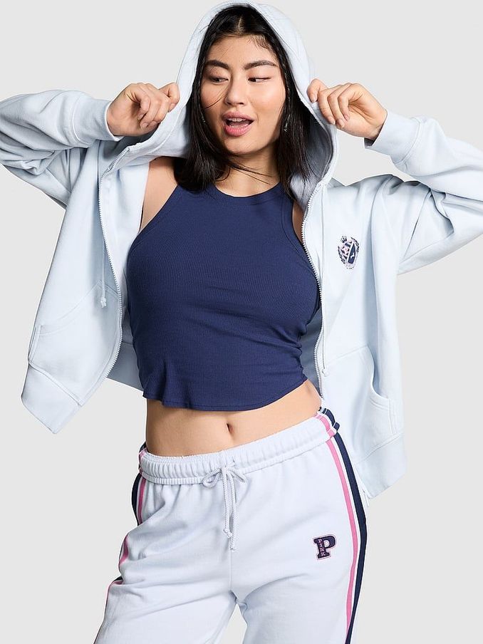 Hydrangea Blue Zip Up Fleece Hoodie (N97448) | €25