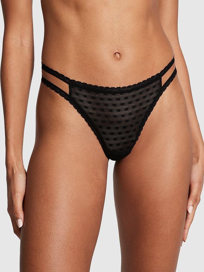 Black Dainty Dot Thong Knickers (N97464) | €10.50