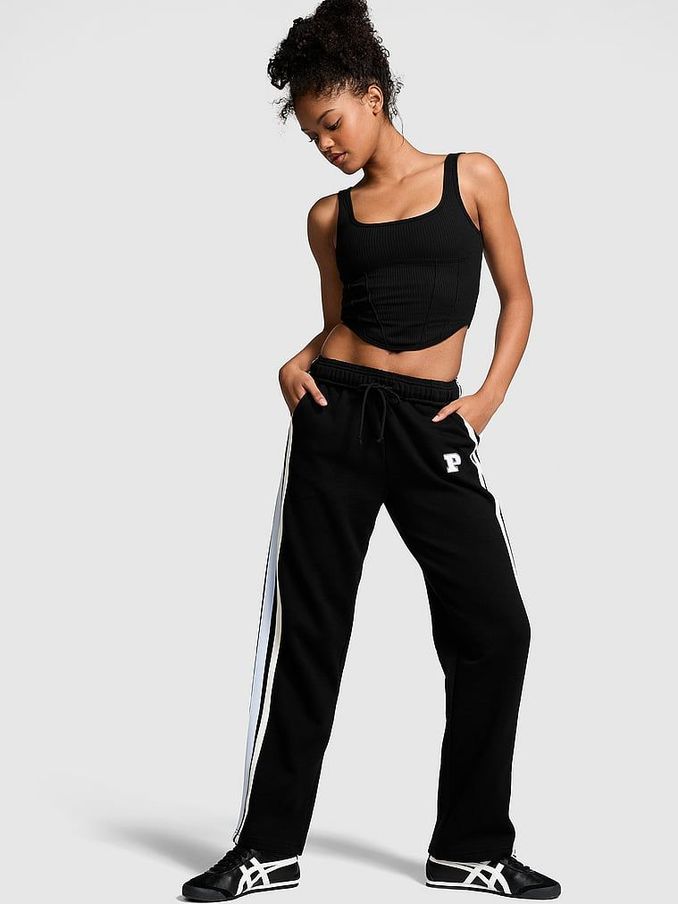 Black Wide Leg Fleece Joggers (N97516) | €52