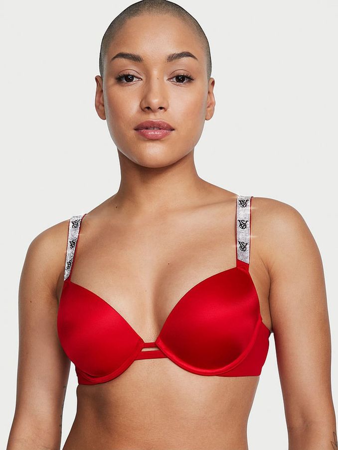 Lipstick Red Monogram Push Up Shine Strap Bra (P22655) | €68