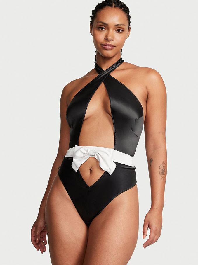 Black and White Candy Cane Dreams Bodysuit (P28703) | €39