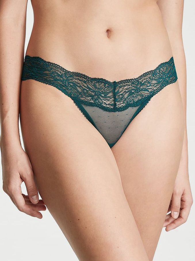 Black Ivy Green Fleur Noir Thong Lace Knickers (P29581) | €4