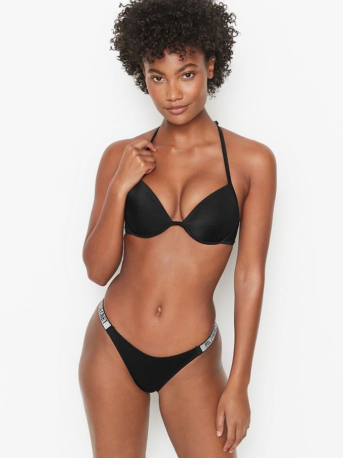 Nero Shine Strap Malibu Fabulous Push Up Bra Bikini Top (P31439) | €22