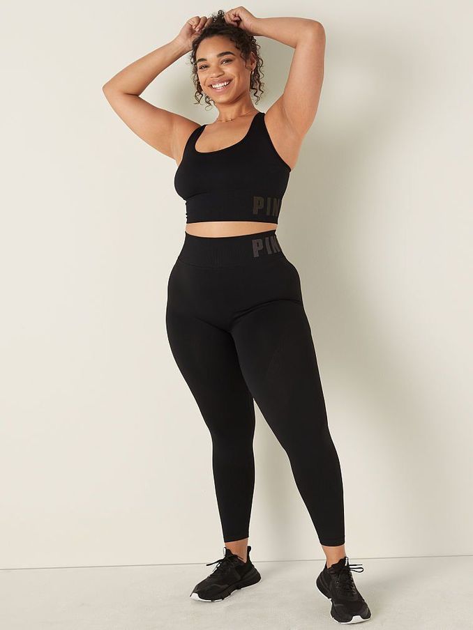 Pure Black Seamless High Waist Full Length Legging (P36535) | €18