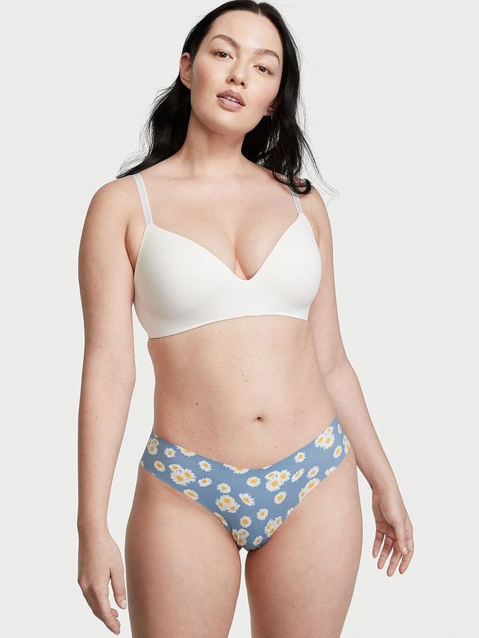 Blue Falling Daisies No Show Thong Knickers (P53338) | €3