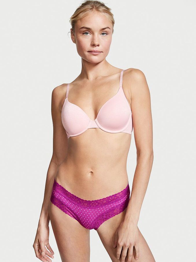 Very Berry Mini Dots Lace Waist Cotton Cheeky Knickers (P53365) | €3