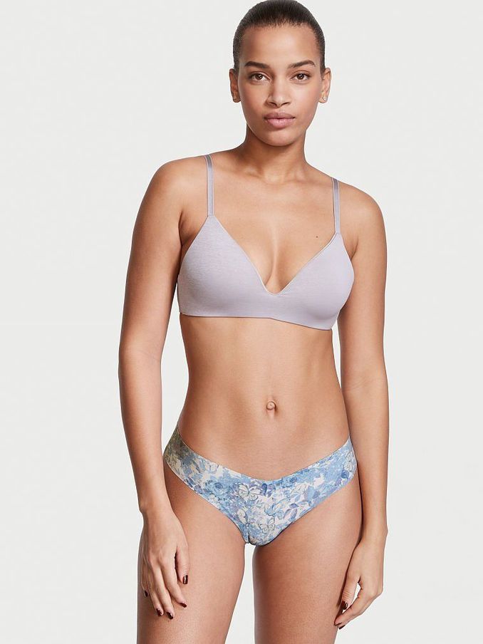 Precious Lavender White Noshow Thong Knickers (P53386) | €3