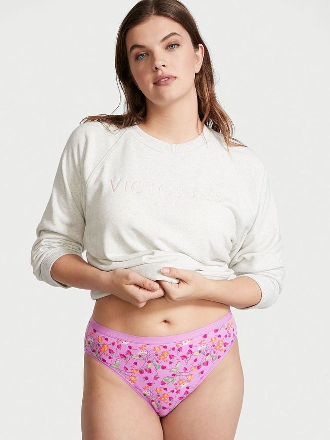 Pinky Purple Strawberry Fields Stretch Cotton Highleg Brief Knickers (P55349) | €4