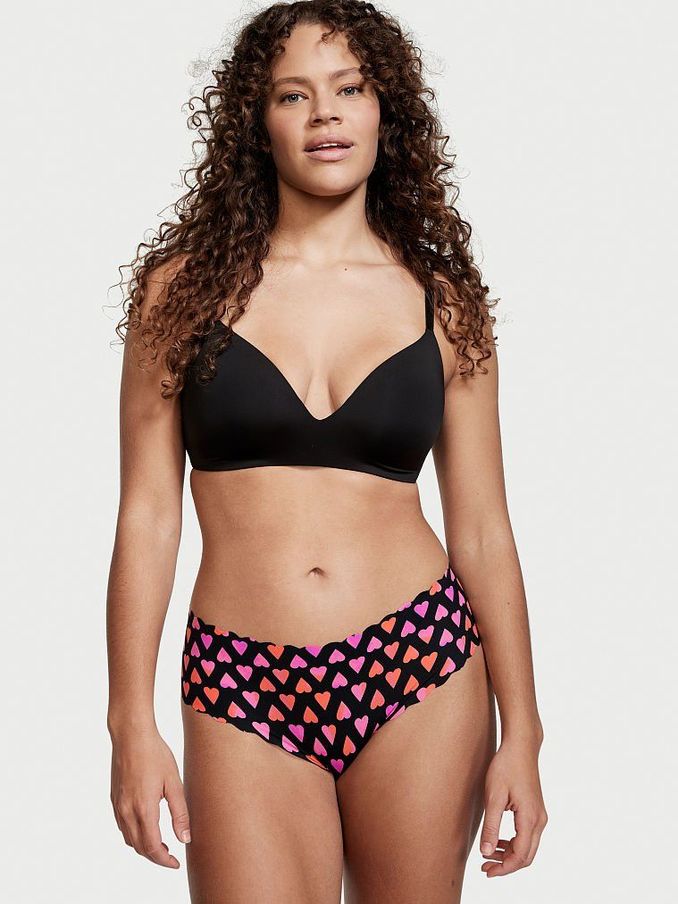 Black Watercolor Heart Smooth No Show Hipster Knickers (P55398) | €3