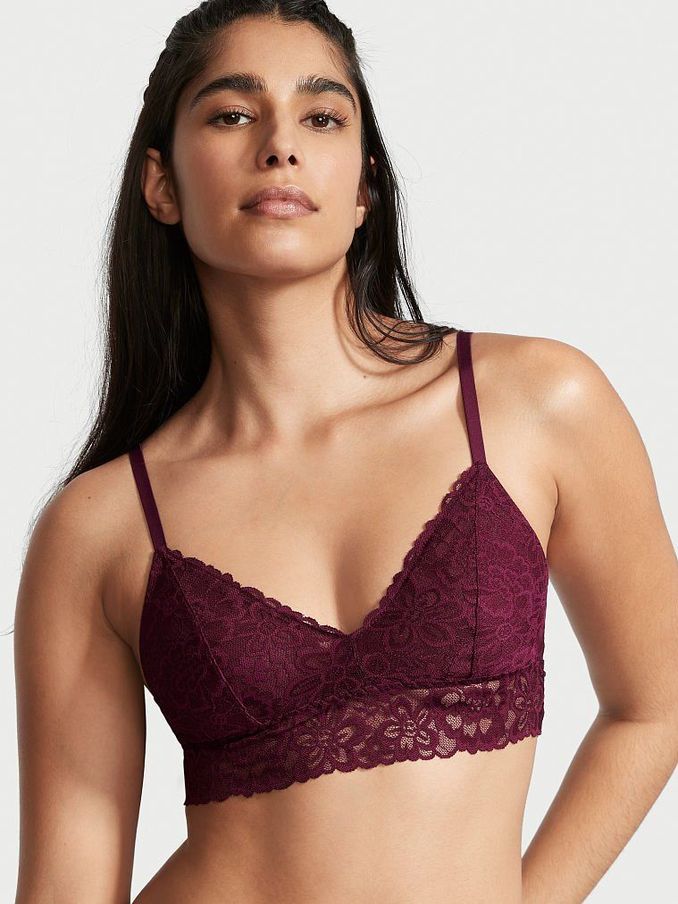 Burgundy Purple Lace Unlined Bralette (P55907) | €15