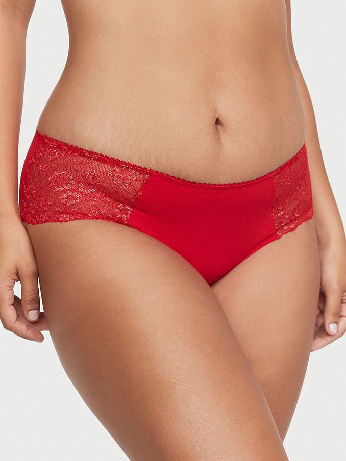 Lipstick Red Gold Posey Lace Hipster Knickers (P57377) | €4