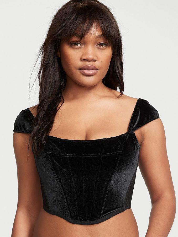 Black Velvet Corset Bra Top (P57382) | €39
