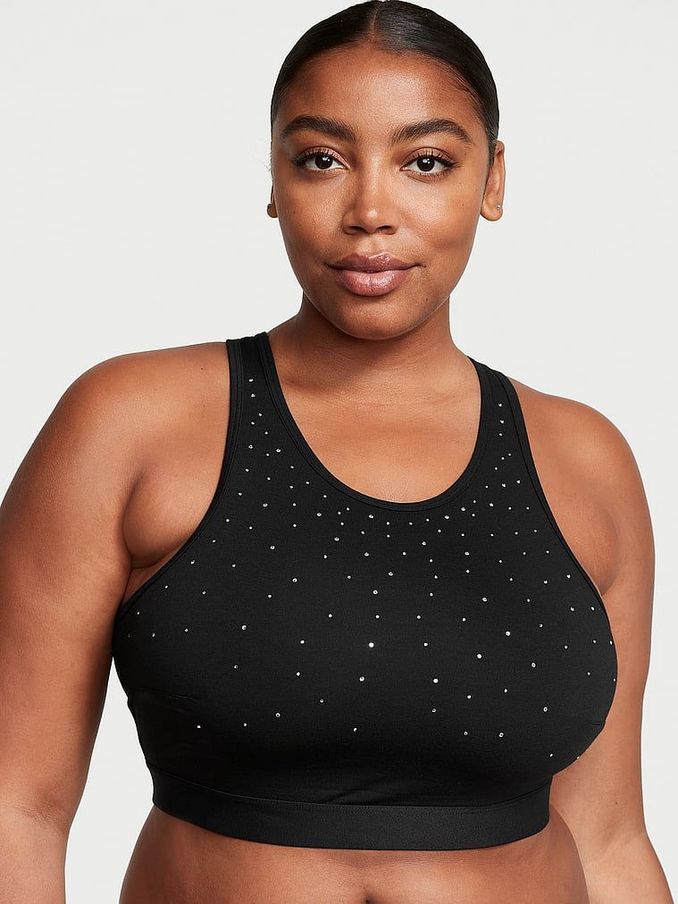 Black Scattered Shine Bralette Low Impact T-Shirt Bra (P57963) | €12