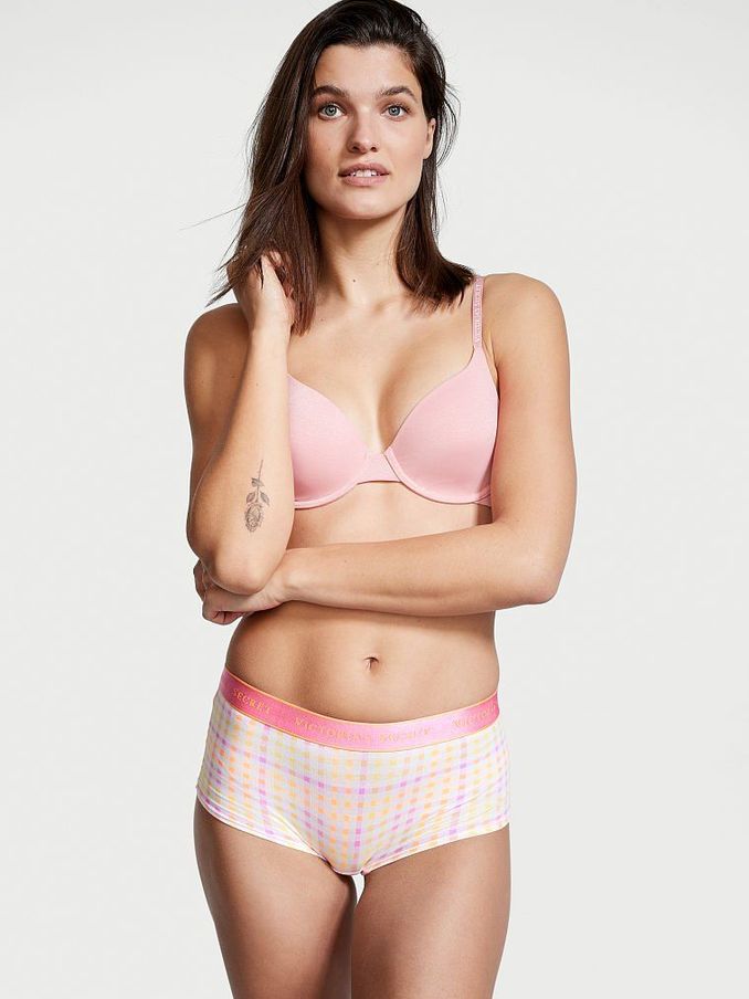 Lemon Gingham Love Cotton Logo Short Knickers (P58149) | €4