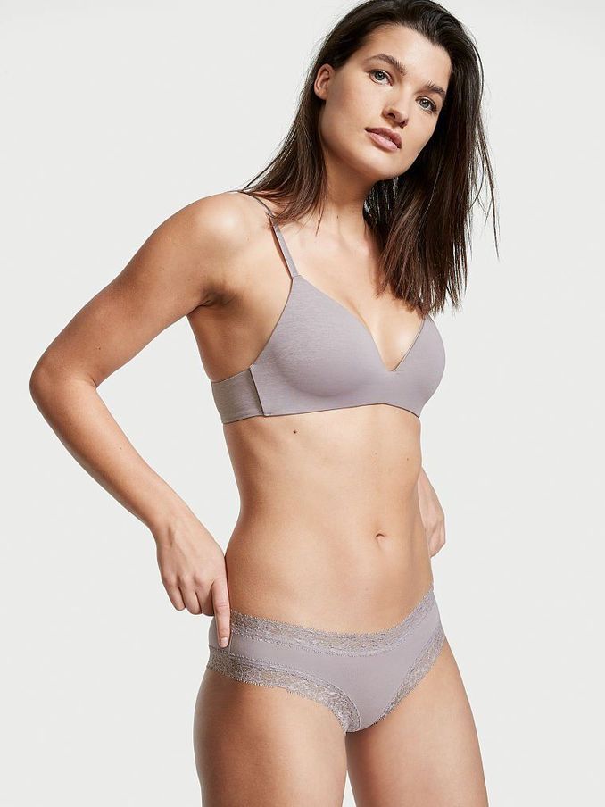 Grey Skies Cotton Lace Waist Cheeky Knickers (P58174) | €4
