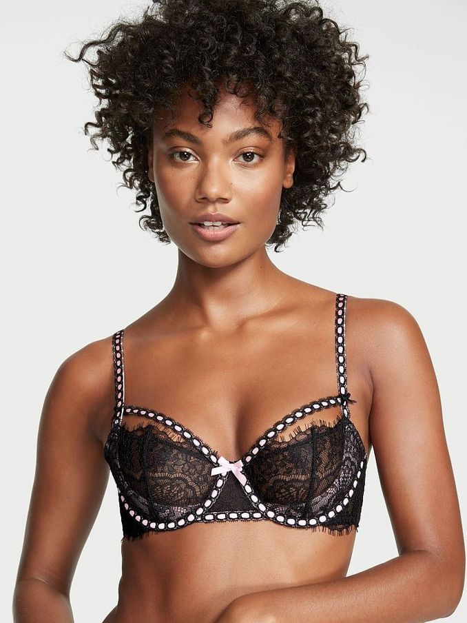 Black Unlined Balcony Lace Unlined Balcony Bra (P58188) | €27