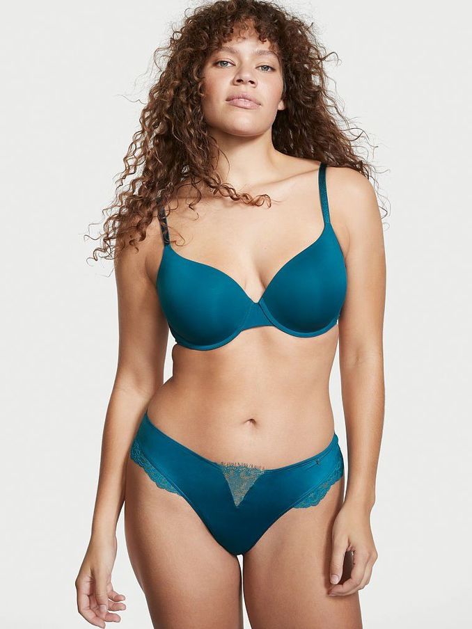 Blue Victoria's Secret Lace Inset Thong Knickers (P58197) | €5