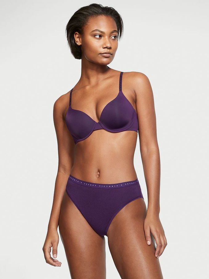 Purple Stretch Cotton High Leg Brief Knickers (P59324) | €3