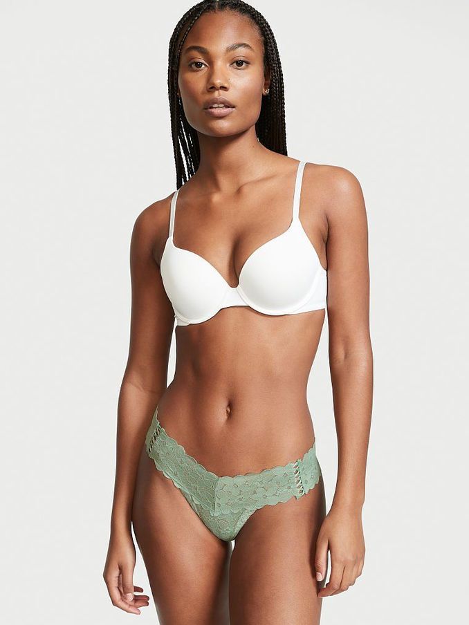 Seasalt Green Lace Thong Knickers (P61033) | €4
