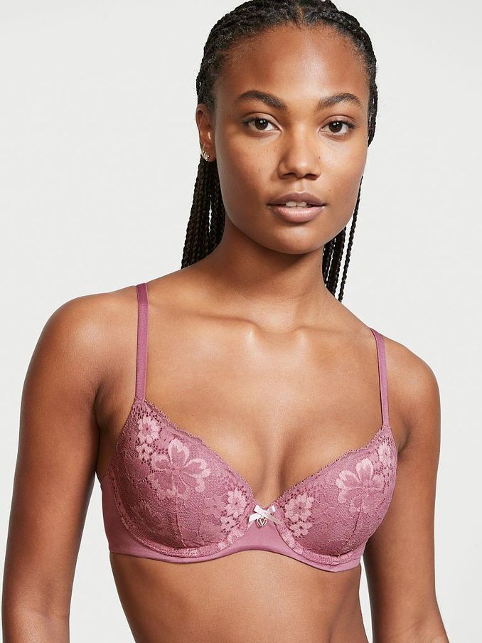 Bordeaux Red Lace Lightly Lined Demi Bra (P61036) | €17