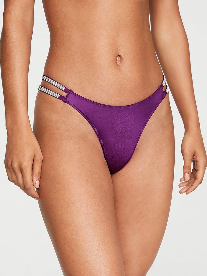 Grape Soda Purple Smooth Double Thong Shine Strap Knickers (P61043) | €11
