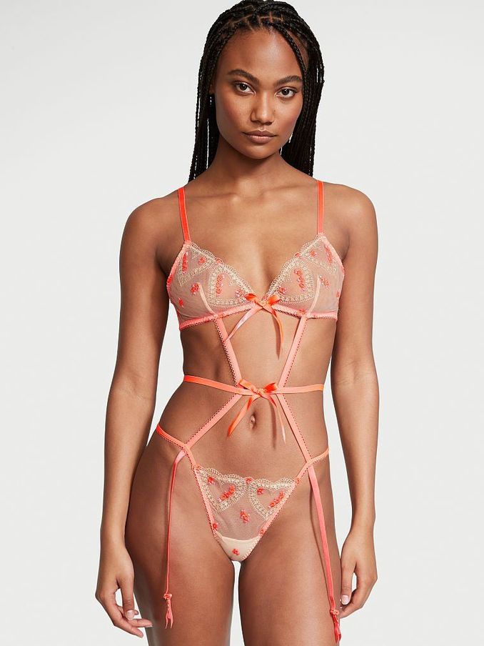 Heart Pink Strappy Bodysuit (P61904) | €34