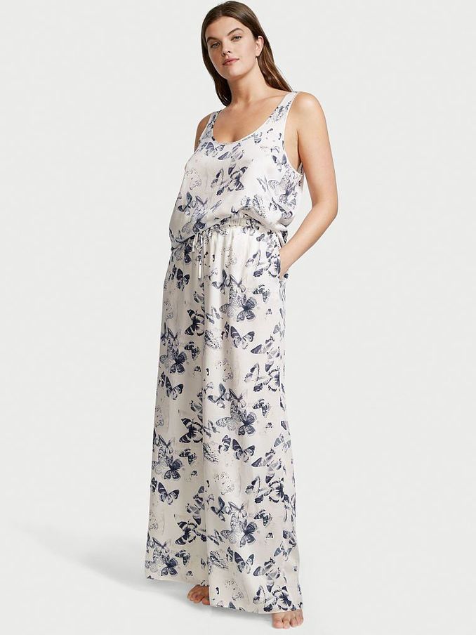 Tonal Butterfly Wide Leg Long Pyjamas (P62289) | €34
