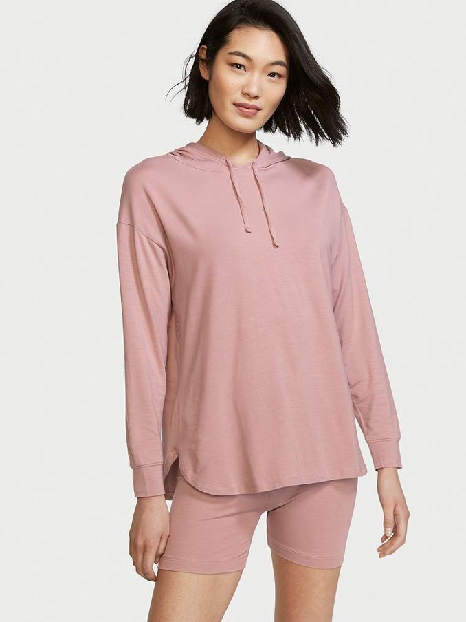 French Mauve Purple Modal Hoodie Short Pyjamas (P62308) | €22
