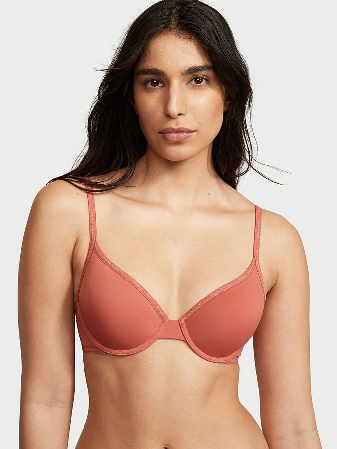 Canyon Rose Pink Smooth Logo Strap Lightly Lined Full Cup T-Shirt Bra (P62327) | €17
