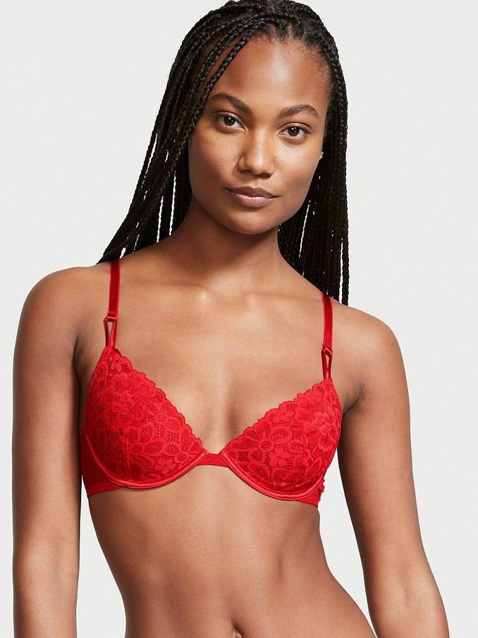 Lipstick Red Lace Unlined Demi Bra (P62669) | €21