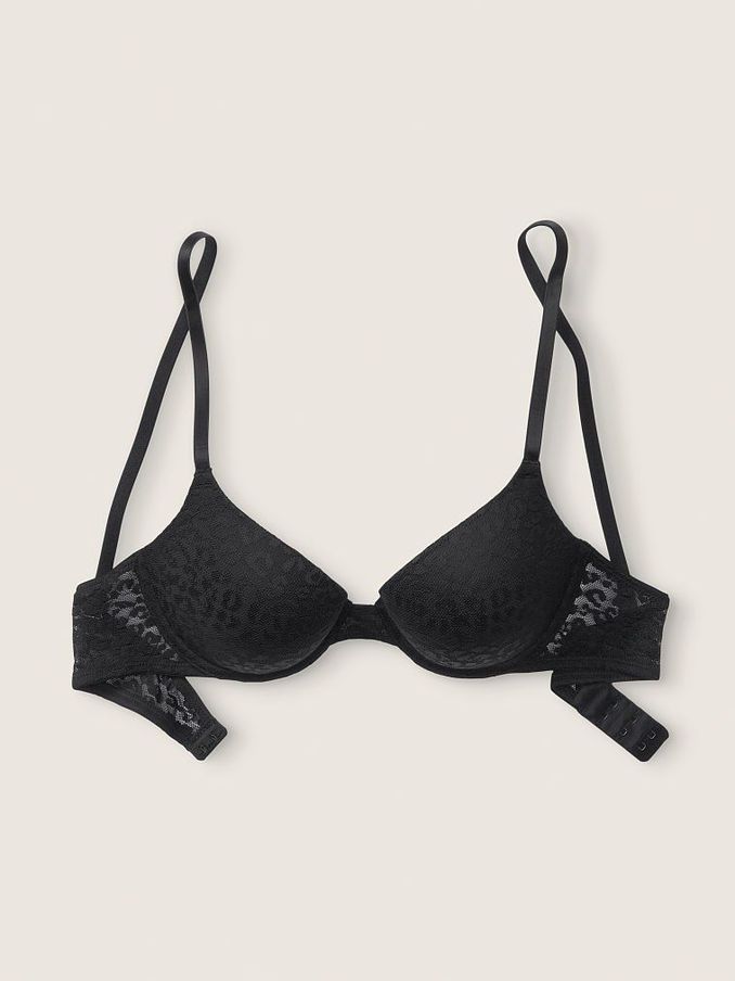 Pure Black Lace Push Up T-Shirt Bra (P66265) | €12