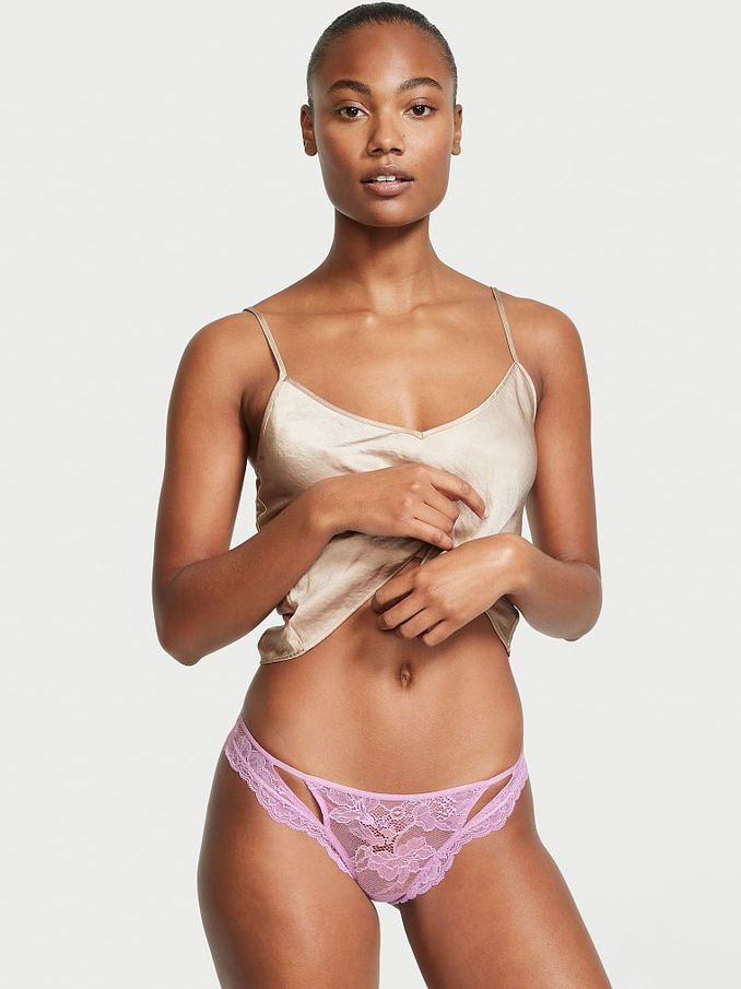 Light Lilac Lace Cutout Thong Panty (P67384) | €5