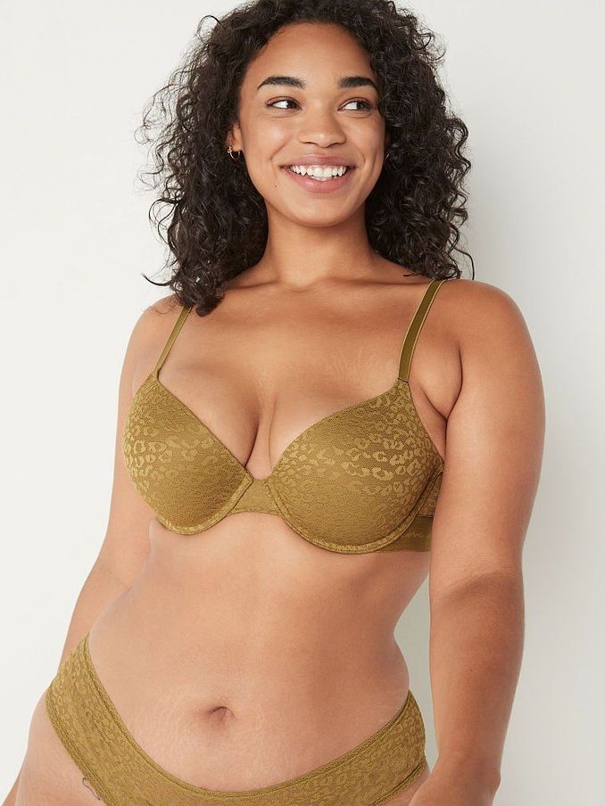Garden Moss Green Lace Push Up T-Shirt Bra (P69399) | €11