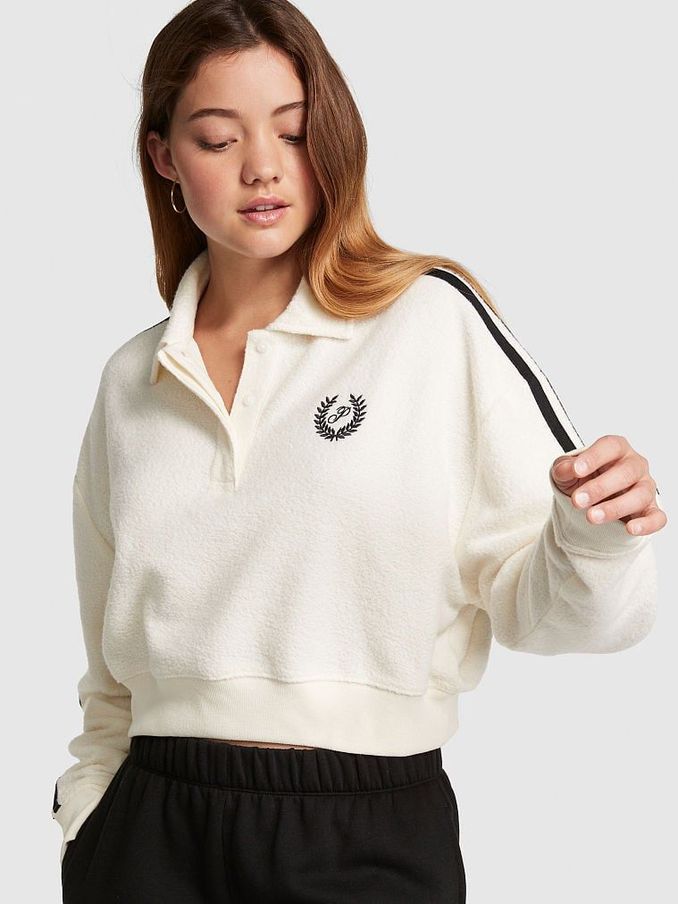 Creamer Beige Reverse Fleece Polo Sweatshirt (P71170) | €31