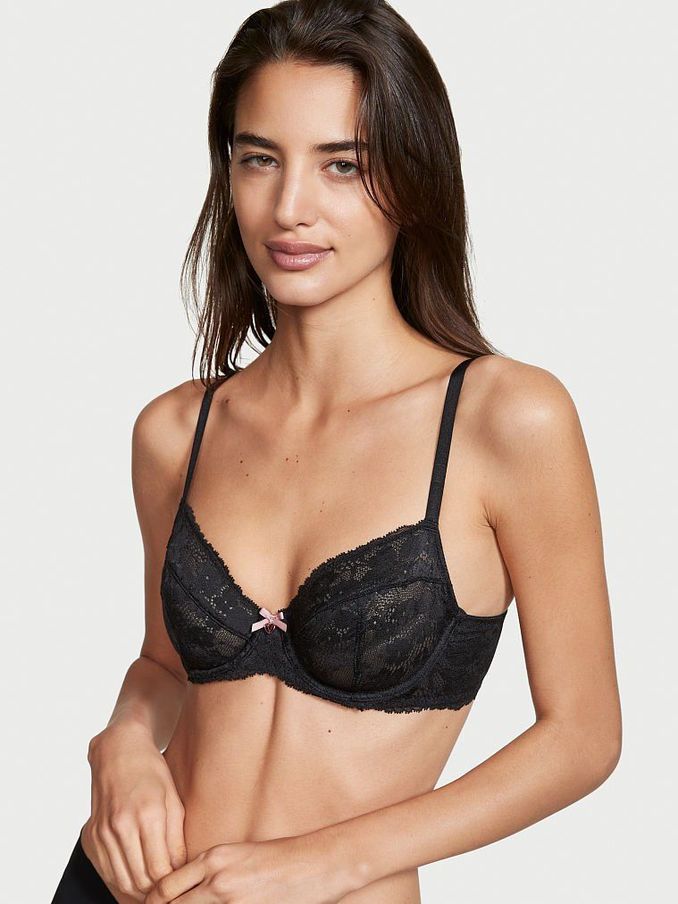Black Lace Unlined Demi Bra (P72307) | €17