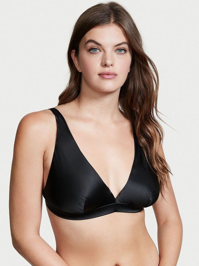 BLACK Washable Silk Plunge Bra (P73108) | €17