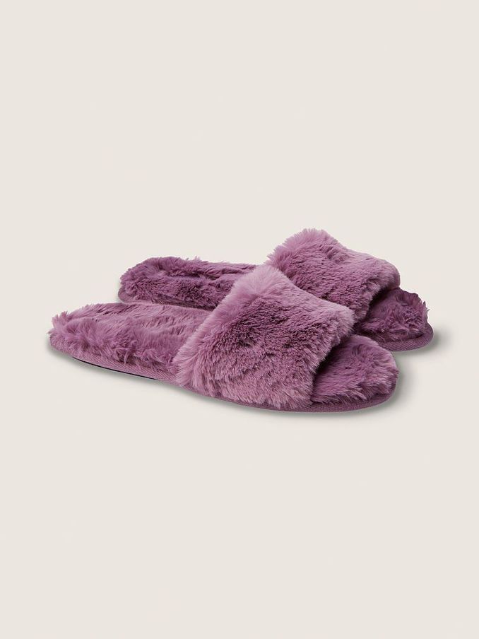 Mauve Ice Faux Fur Slipper (P74095) | €11