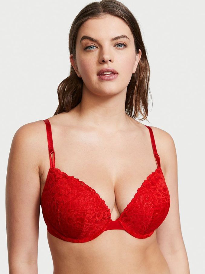 Lipstick Red Lace T-Shirt Push Up Bra (P74798) | €19
