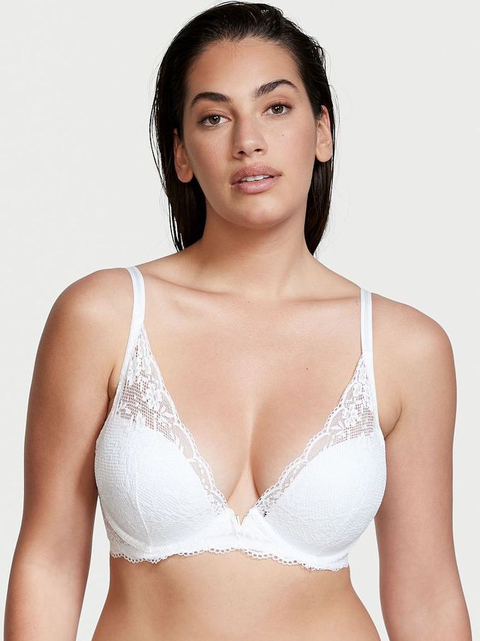 White Plunge Lace Half Pad Plunge Bra (P74810) | €27