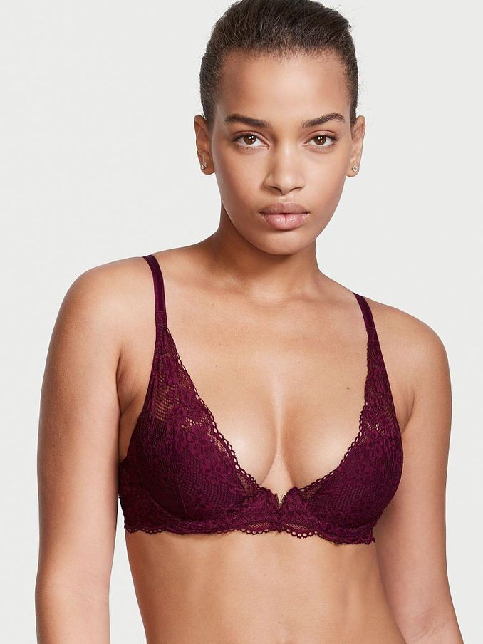 Kir Red Lace Half Pad Plunge Bra (P74816) | €20