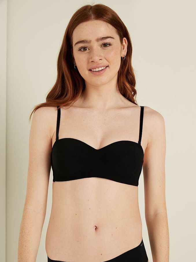 Pure Black Smooth Lightly Lined Multiway Strapless Bralette (P74835) | €15