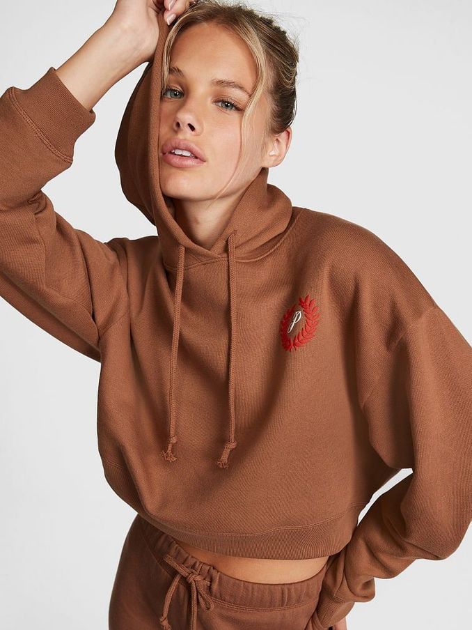 Caramel Kiss Brown Cropped Hoodie (P75125) | €18