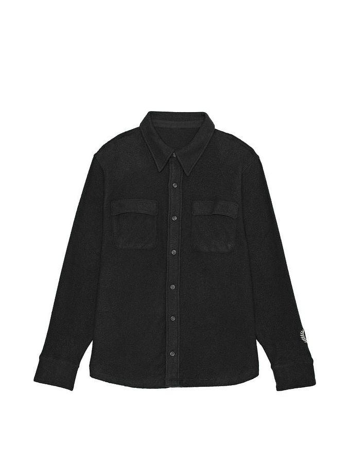 Black Reverse Fleece Shacket (P75206) | €27