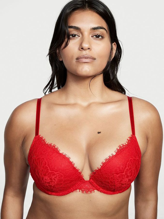 Lipstick Red Lace Push Up Bra (P75564) | €22