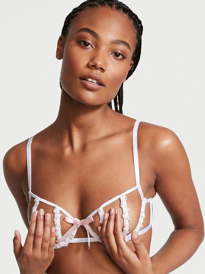 White Embroidered Unlined Balcony Bra (P75595) | €17